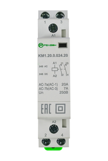 Модульный контактор 2НО контакта 20А (12В AC/DC)