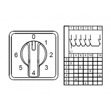 CS020111S; Многоступенчатые переключатели - 1 полюс; 0-6 20 A 45°