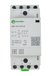 Модульный контактор 4НО контакта 25А (24В AC/DC)
