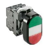 Кнопка двойная MPD4-11С (зеленая/красная) прозрачная линза с тек стом (START/STOP)