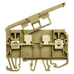 Клеммник с держ. предохр. (5x20, 5x25) на DIN-рейку, 6 мм.кв. (бежевый); ASK 2S