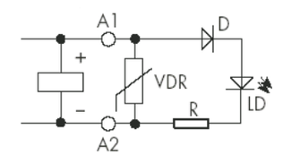 Модуль индикации и защиты; LED + Варистор (120В AC/DC)