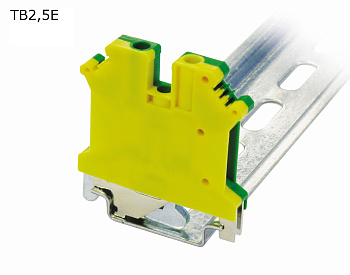 Клемма винтовая проходная 2 контакта 2,5 мм2, заземляющая