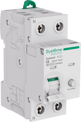Systeme9 Авт. выкл. диф. тока (АВДТ) 1P+N C 6A 6kA 300мА Тип-A 230В