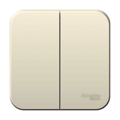 BLANCA О/У 2-клавишный ВЫКЛЮЧАТЕЛЬ (сх.5), 6А, 250В, МОЛОЧНЫЙ