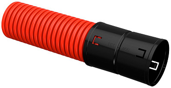 Труба гофр. двустенная ПНД d=90мм красная (50м) IEK