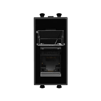 Компьютерная розетка RJ-45 модульная, кат.5е, "Avanti", "Черный квадрат", 1 модуль