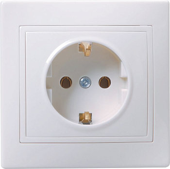 РС10-3-КБ Розетка 1местн. с з/к без защ.штор. 16А КВАРТА (белый)