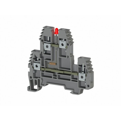 Клеммник 2-х ярусный, 4 мм.кв., с индикацией 48 VDC, (серый); PIK4 NLD 48VDC