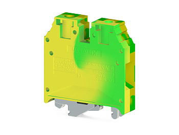 Клеммник на DIN-рейку (MR32/ MR35), 16 мм.кв., (земля); AVK 16T RD