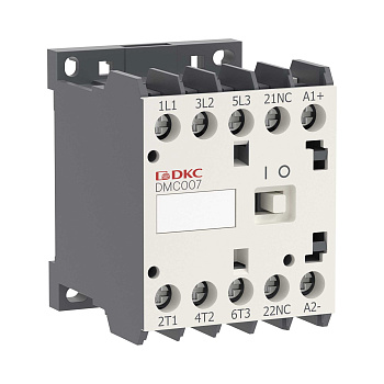 Миниконтактор YON DMC007 7A 3кВт AC3 3P кат. 110В DC 1НО