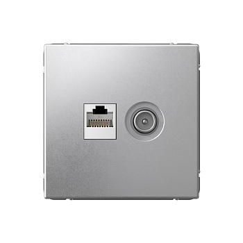 ARTGALLERY РОЗЕТКА двойная ТВ + компьютерная RJ45, кат. 5Е, АЛЮМИНИЙ ARTGALLERY РОЗЕТКА двойная ТВ + компьютерная RJ45, кат. 5Е, АЛЮМИНИЙ