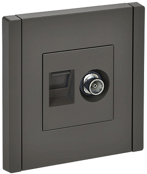 FORTE&PIANO Роз. двойная TV+RJ45 кат.5E FP336 сер. IEK