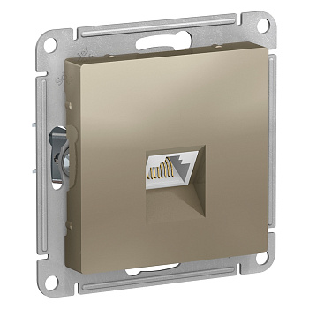 ATLASDESIGN РОЗЕТКА компьютерная RJ45, кат. 6A, механизм, ШАМПАНЬ