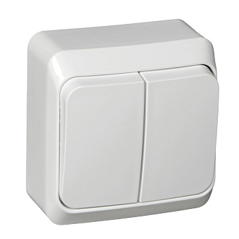 ЭТЮД О/У 2-клавишный ВЫКЛЮЧАТЕЛЬ с подсветкой 10 АХ, БЕЛЫЙ, Россия