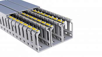 Перфорированный короб с крышкой, 25x40 (ШxВ) Серый; SWD  25X40