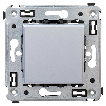 Переключатель одноклавишный в стену, "Avanti", "Закаленная сталь"