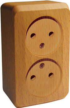 ЭТЮД О/У двойная РОЗЕТКА без заземления без шторок 16А 250B, БУК, Россия