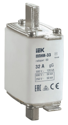 Плавкая вставка предохранителя ППНИ-33, габарит 00, 32А