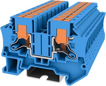 TPV6-2-BU Клемма TP 1-1 проходная боковой ввод Push-in, сеч.6мм2, син.