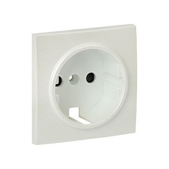 Валенсия лицевая панель розетки 1-местной с/з 16А жемчуг с защ. штор. EKF PROxima