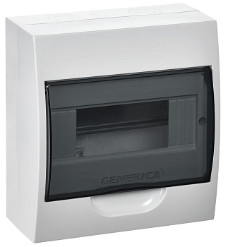 Бокс ЩРН-П-8 модулей навесн. пластик IP41 GENERICA Бокс ЩРН-П-8 модулей навесн. пластик IP41 GENERICA
