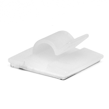 Клипса самоклеящаяся для кругл.кабеля диаметром 5мм, белая 18,5x18,5