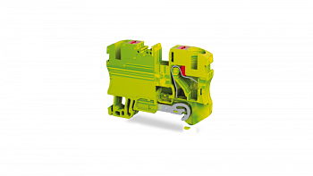 Клеммник на DIN-рейку с заземлением (Push-in) 10 мм.кв. (желто-зеленый); PFT 10 E