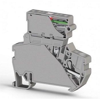 Клеммник пруж.б/зажим. (Push in) с держ.пред.(5х25) с инд. 24VDC, 4 мм.кв. (серый); PYK 4SLD 24VDC (5x25)