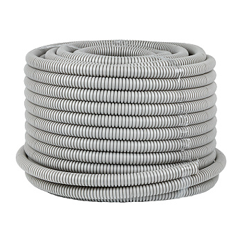 Труба гофр. ПВХ с протяжкой d20 мм (50 м) серая EKF-Plast