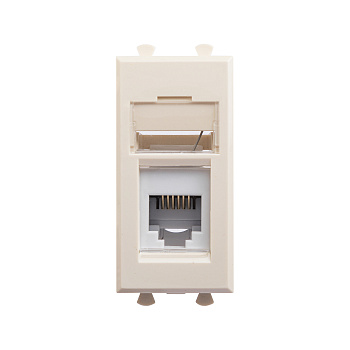 Телефонная розетка RJ-12 модульная, "Avanti", "Ванильная дымка", 1 модуль