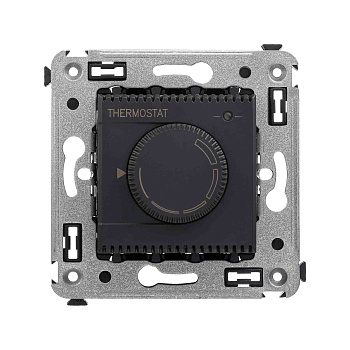 Термостат для теплых полов в стену, "Avanti", "Черный матовый"