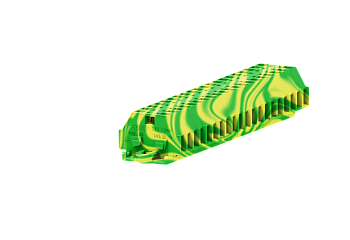 1-1 проходная клемма с боковым подключением с крепёжными фланцами серии 240, жёлто-зелён.