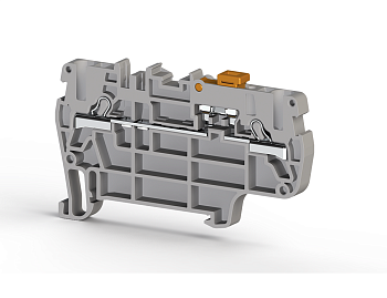 Клеммник пружинный быстрозажимной (Push in) 2,5 мм.кв., с размыкателем (серый); PYK 2,5A