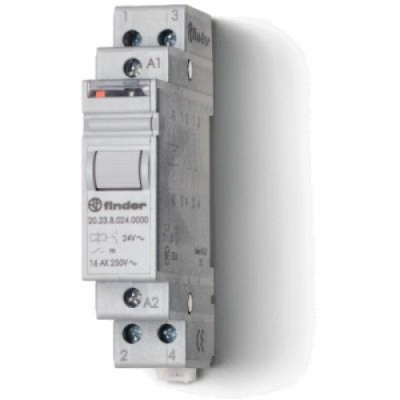 Модульное электромеханическое шаговое реле; 2NO 16А, 4 состояния; контакты AgNi; питание 12В DC; ширина 17.5мм; степень защиты IP20; упаковка 1шт.