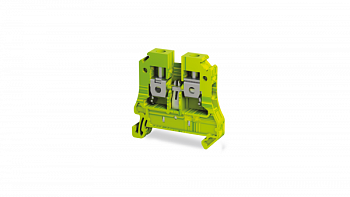 Клеммник на DIN-рейку с заземлением (Винтовой) 6 мм.кв. (желто-зеленый); NTT 6 E