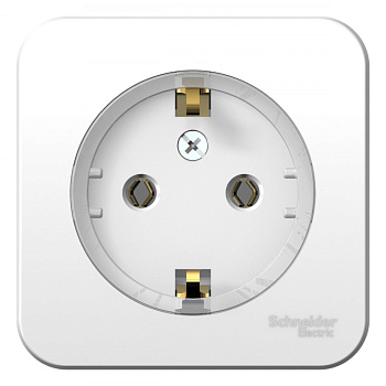 BLANCA О/У РОЗЕТКА с заземлением без штор.,(КОМПАКТ) ИЗОЛ.ПЛ.16А, 250В, БЕЛЫЙ