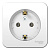 BLANCA О/У РОЗЕТКА с заземлением без штор.,(КОМПАКТ) ИЗОЛ.ПЛ.16А, 250В, БЕЛЫЙ