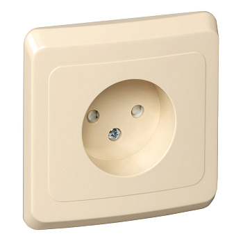 ЭТЮД С/У РОЗЕТКА без заземления со штороками 16А 250B, КРЕМОВЫЙ, Россия