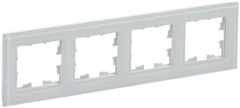 BRITE Рамка 4-мест. РУ-4-2-БрБ стекло бел. IEK