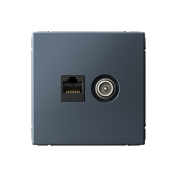 ARTGALLERY РОЗЕТКА двойная ТВ + компьютерная RJ45, кат. 5Е, ГРИФЕЛЬ