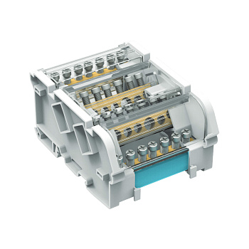Блок распределительный на DIN рейку 4р 100А, 5х6мм 2х7,5мм (2 шт/упак)