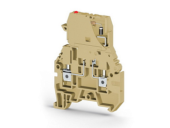 Клеммник с держ. предохр. (5х20, 5х25), откид.картридж, с индикацией 220VDC, на DIN-рейку, 4 мм.кв., (серый); ASK 3MLD 220VDC