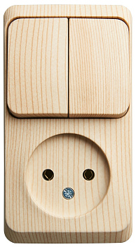 ЭТЮД О/У БЛОК: РОЗЕТКА без заземления + ВЫКЛЮЧАТЕЛЬ 2-клавиш., СОСНА, Россия ЭТЮД О/У БЛОК: РОЗЕТКА без заземления + ВЫКЛЮЧАТЕЛЬ 2-клавиш., СОСНА, Россия