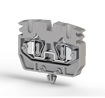 Миниклеммник пружинный на монт.плату, 2,5 мм.кв. (серый); MYSK2,5