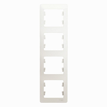 GLOSSA 4-постовая РАМКА, вертикальная, ПЕРЛАМУТР GLOSSA 4-постовая РАМКА, вертикальная, ПЕРЛАМУТР