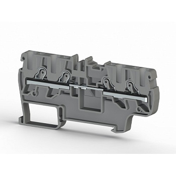 Клеммник пруж.быстрозажимной (Push in) 4-х выводной, 4 мм.кв., (серый); PYK 4C