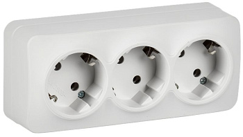 GLORY Роз. 3-я с з/к без з/ш о/у 16А РС23-3-ХБм бел. м. IEK