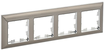 BRITE Рамка 4-мест. РУ-4-Бр хром/никель IEK