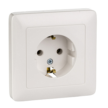 ХИТ С/У РОЗЕТКА с заземлением без шторок 16А, 250В, БЕЛЫЙ. Россия